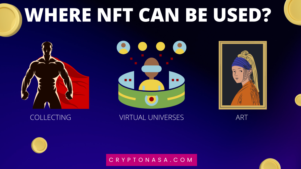 NFT Use Cases - infographic by Cryptonasa.com